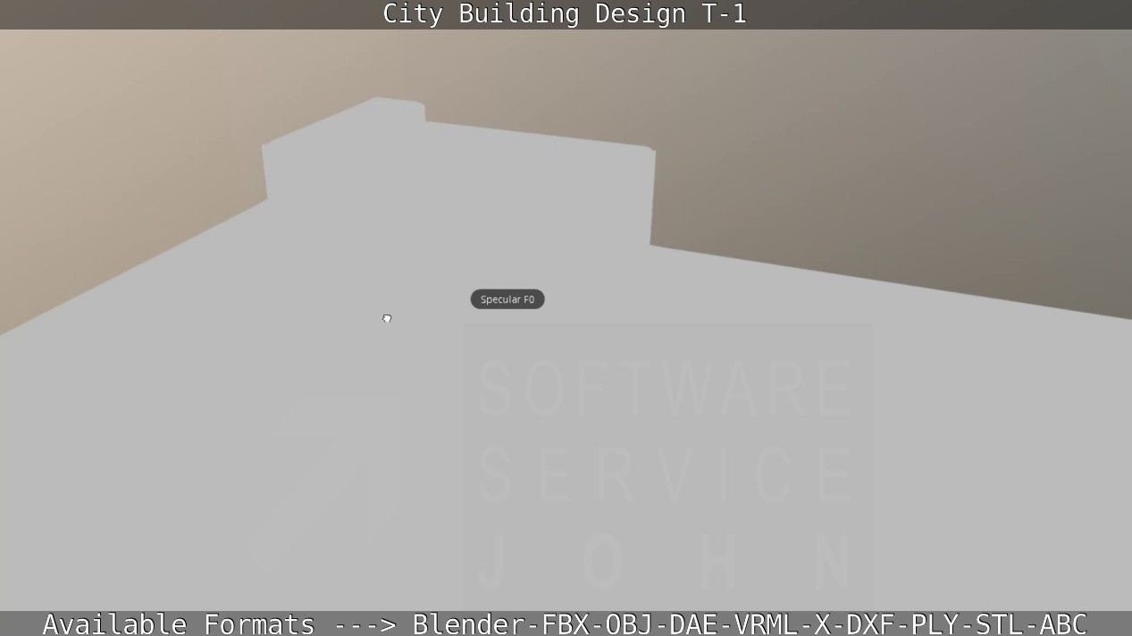 City Building Design T-1 Low-poly 3D model_23