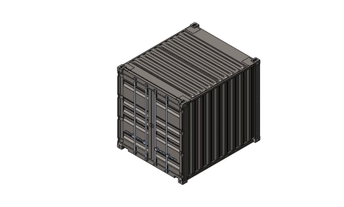 10GP Shipping Container 3D model_2