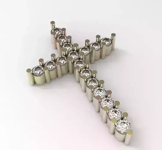 Cross made of diamonds