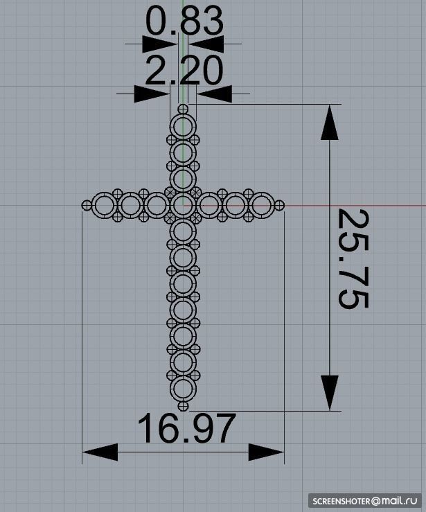 Cross made of diamonds 3D print model_1