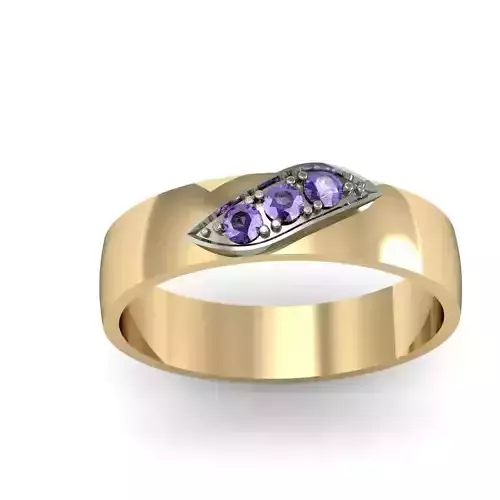 classic wedding ring  with gem