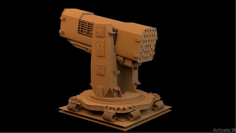 Rocket-launcher machine gun 3D model_2