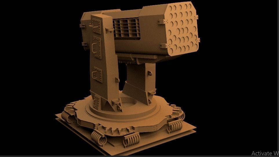 Rocket-launcher machine gun 3D model_4