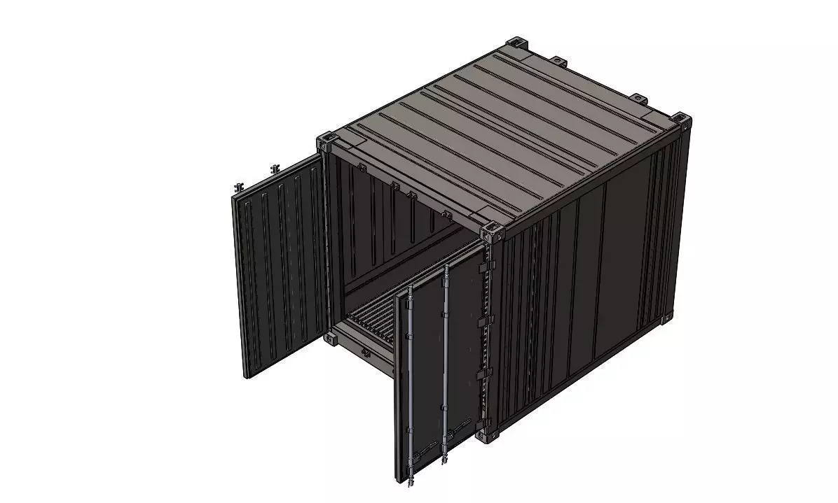10GP Refrigerated shipping container 3D model_0