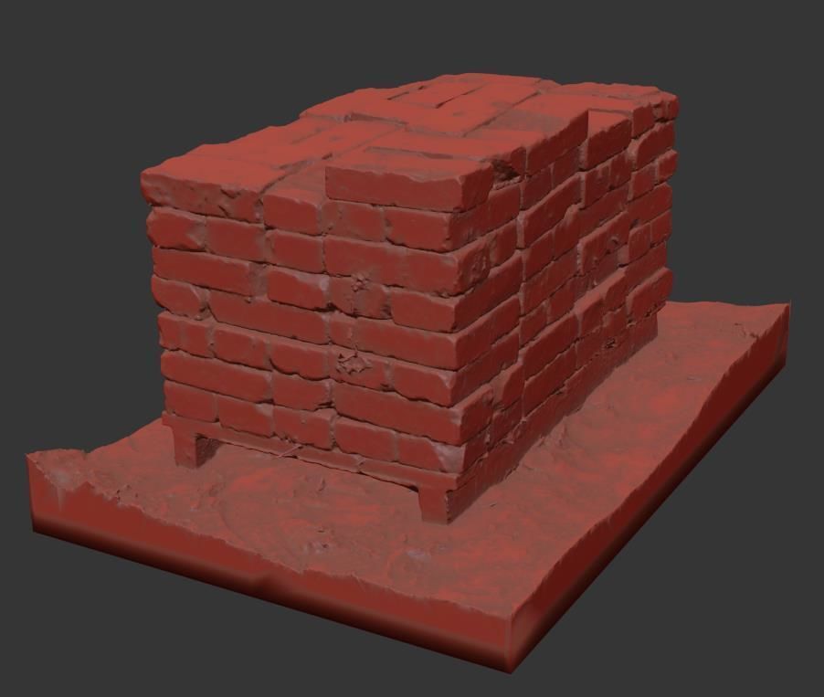 Ultra realistic Bricks Scan Low-poly 3D model_7