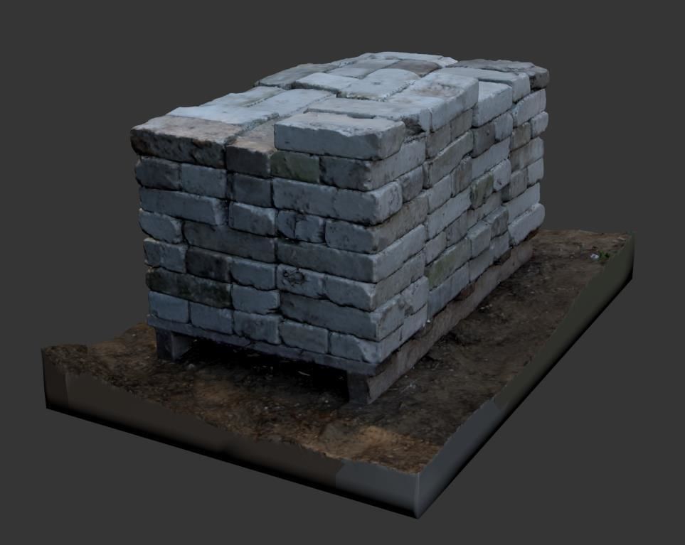 Ultra realistic Bricks Scan Low-poly 3D model_6