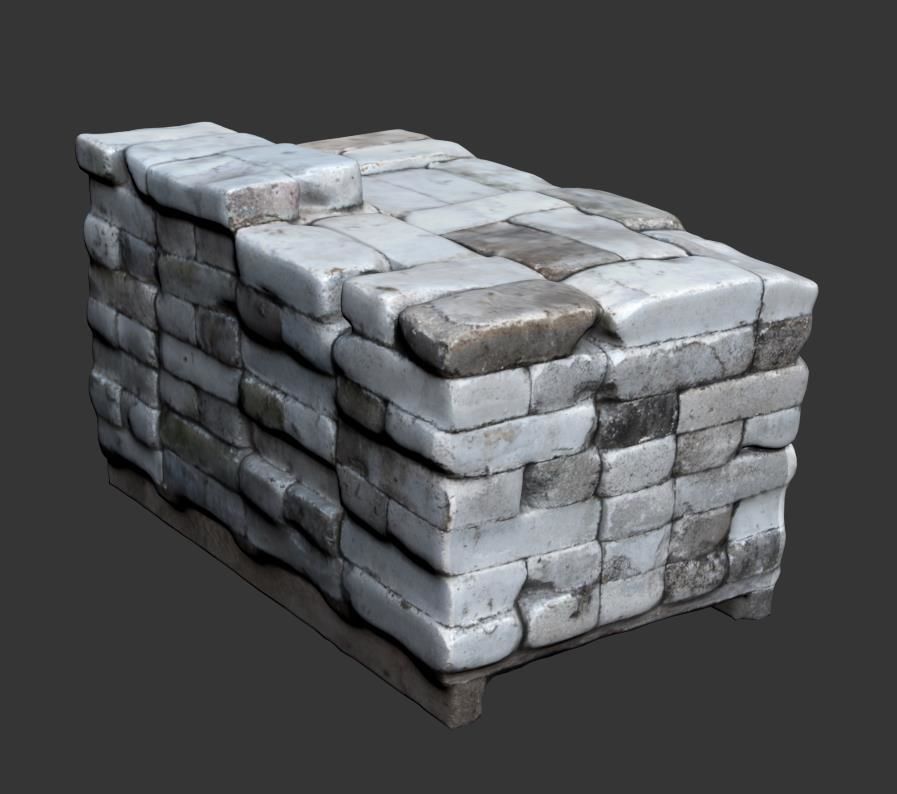 Ultra realistic Bricks Scan Low-poly 3D model_4