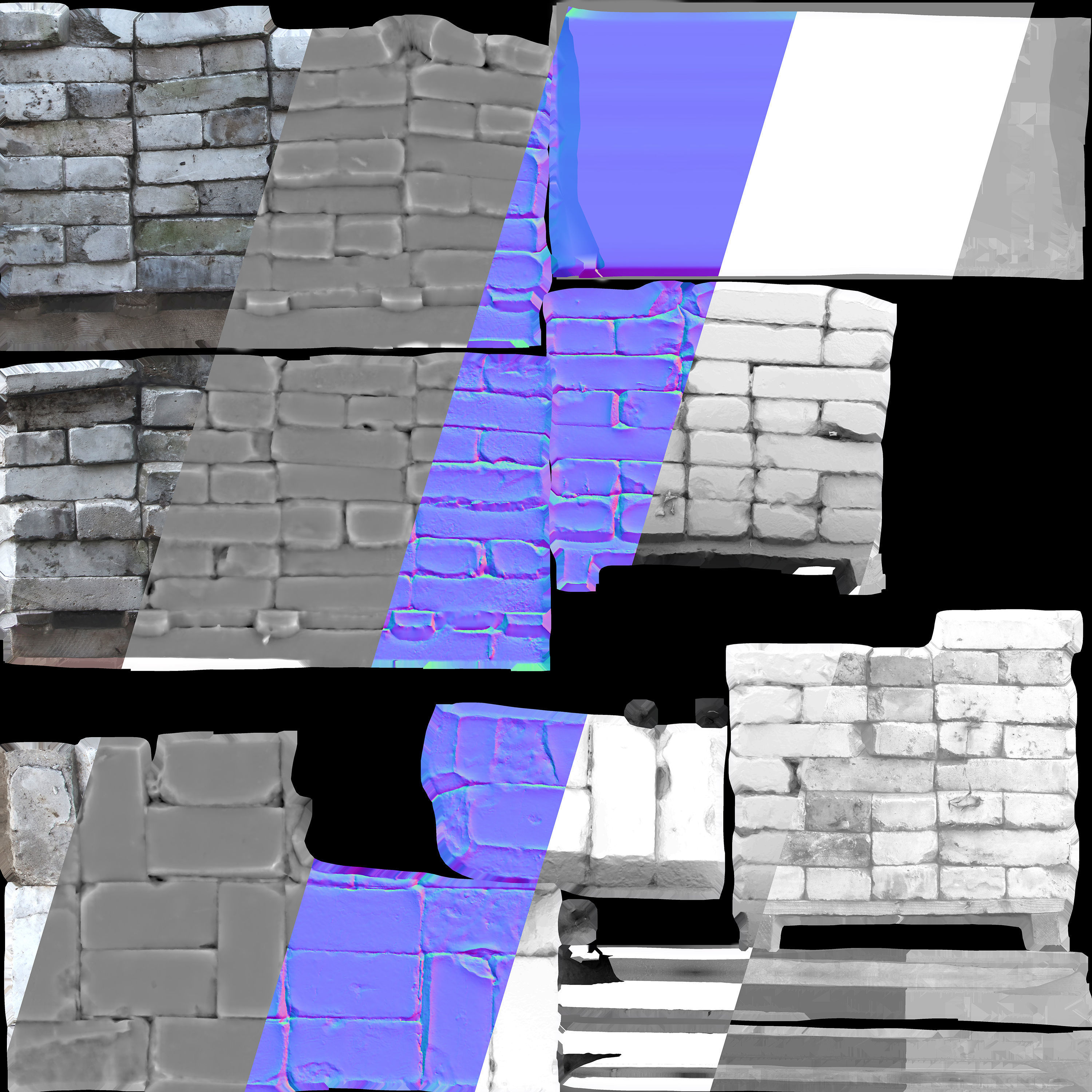 Ultra realistic Bricks Scan Low-poly 3D model_3