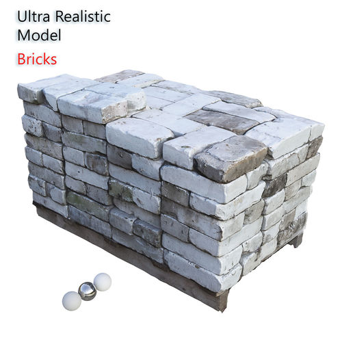 Ultra realistic Bricks Scan Low-poly 3D model