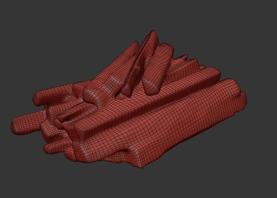 Ultra realistic Firewood Scan Low-poly 3D model_4