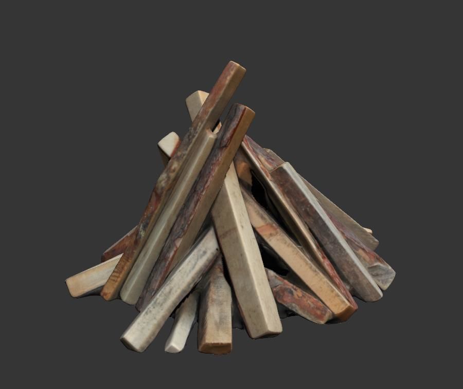 Ultra realistic Firewood Scan Low-poly 3D model_5