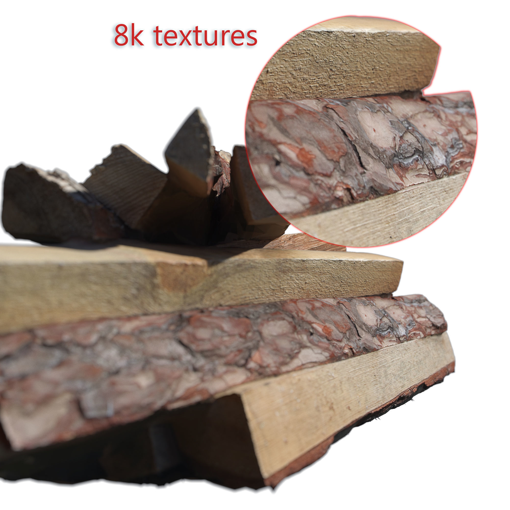 Ultra realistic Firewood Scan Low-poly 3D model_1
