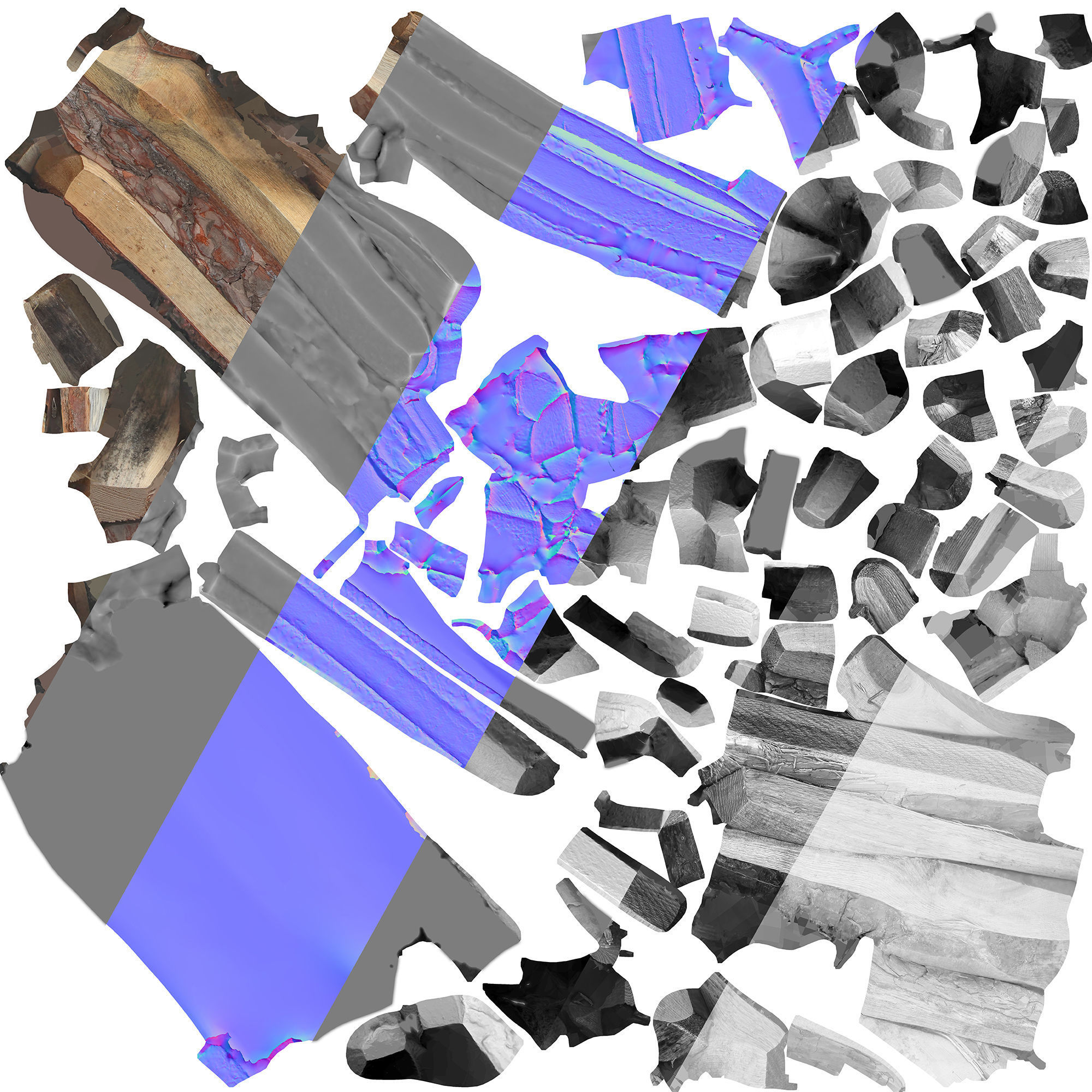 Ultra realistic Firewood Scan Low-poly 3D model_13