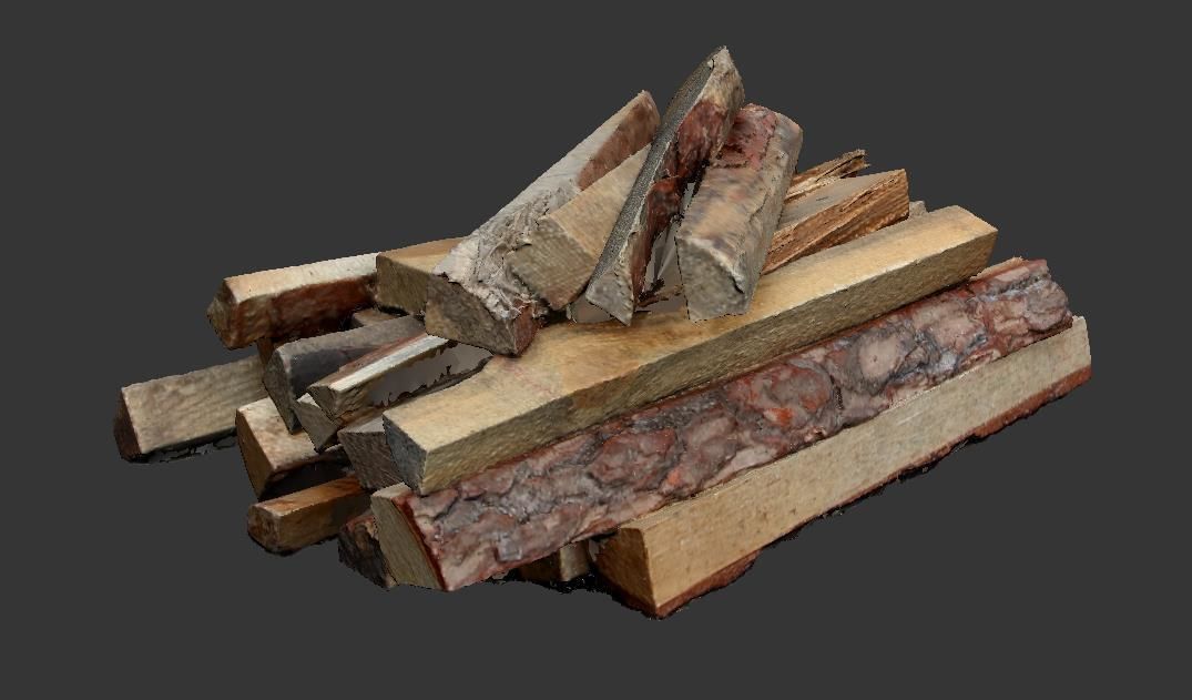Ultra realistic Firewood Scan Low-poly 3D model_7