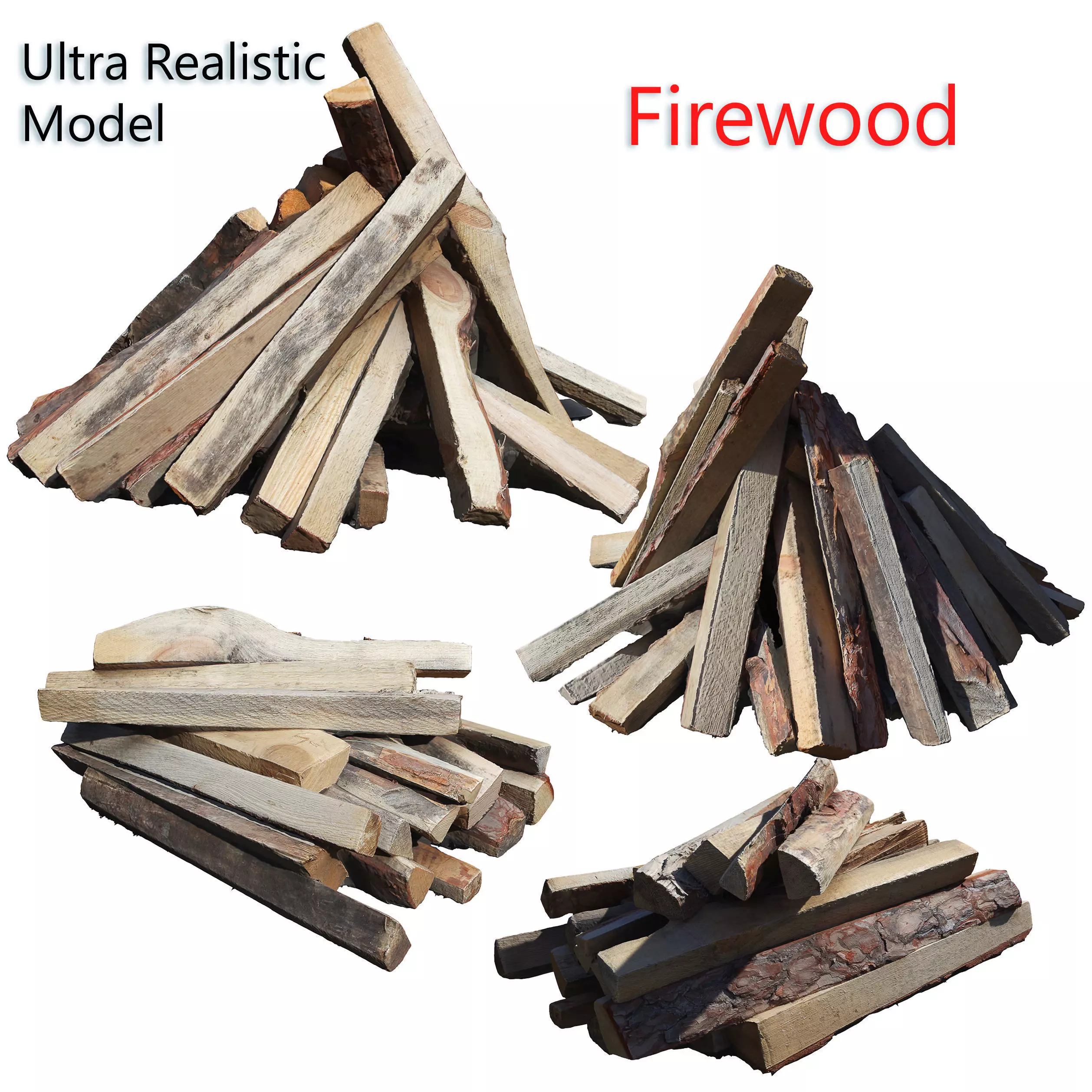 Ultra realistic Firewood Scan Low-poly 3D model_0