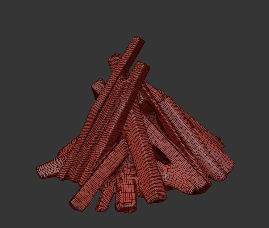 Ultra realistic Firewood Scan Low-poly 3D model_6