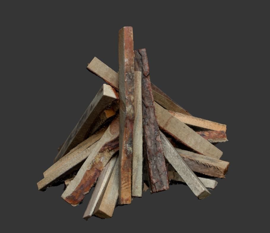 Ultra realistic Firewood Scan Low-poly 3D model_10
