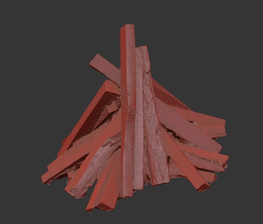Ultra realistic Firewood Scan Low-poly 3D model_11