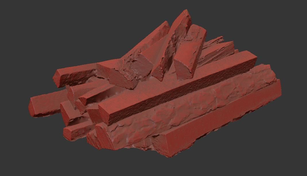 Ultra realistic Firewood Scan Low-poly 3D model_8
