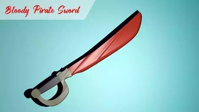 Bloody Pirate Sword 3D print model