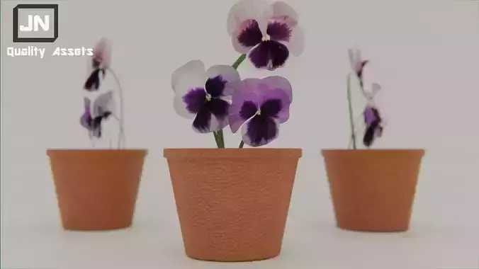 Flower Pot Asset FREE Blender File Free low-poly 3D model