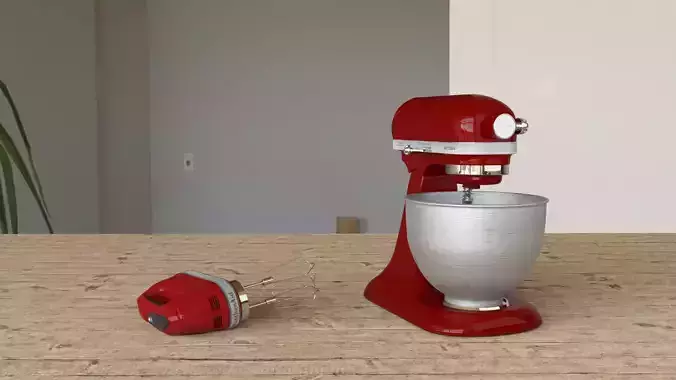 Kitchenaid Set mixer on wooden table