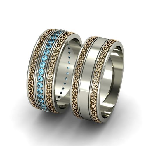 2 fashion wedding rings 3D print model