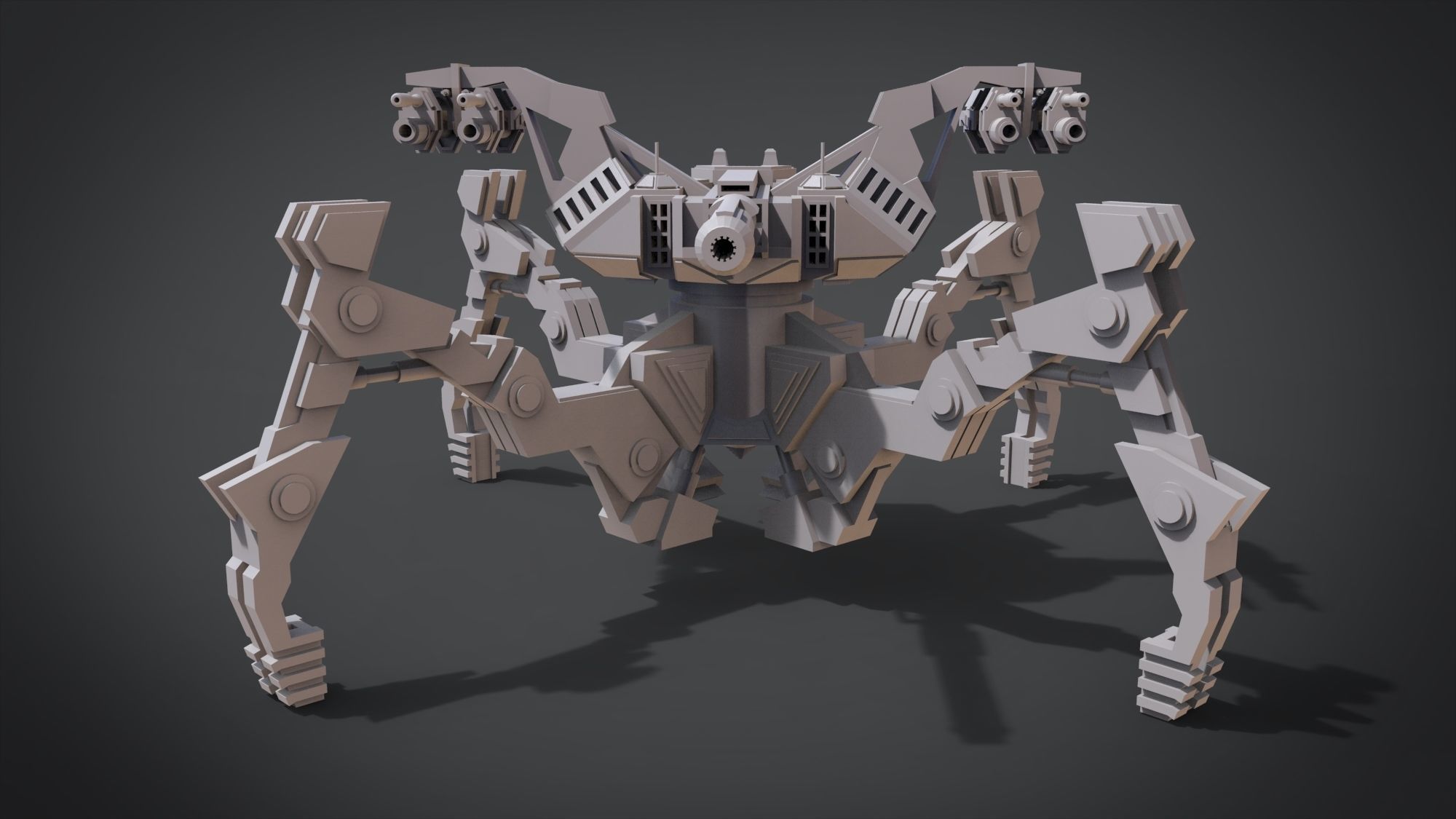 Aracnotron robot Low-poly 3D model_21