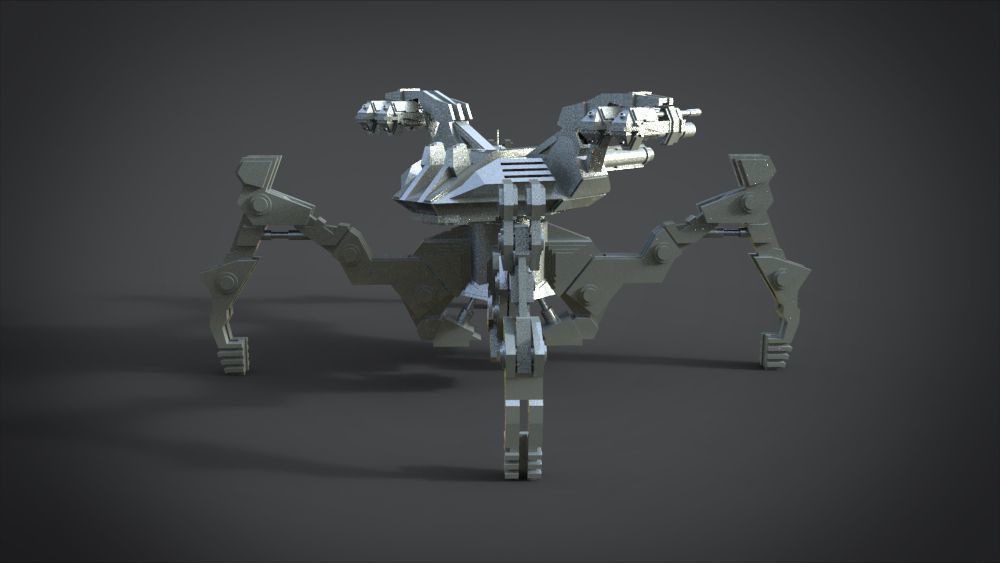 Aracnotron robot Low-poly 3D model_16
