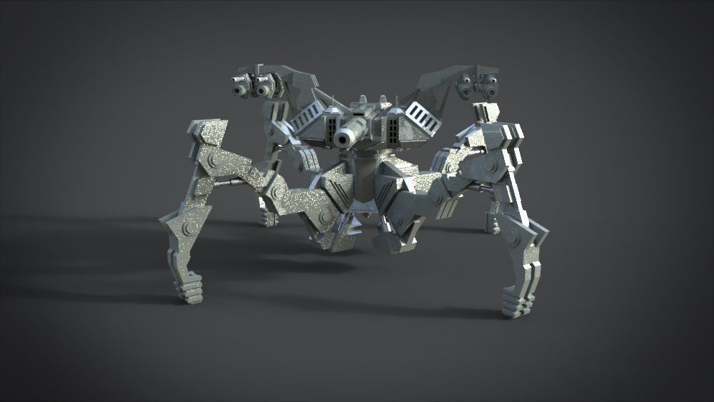 Aracnotron robot Low-poly 3D model_19