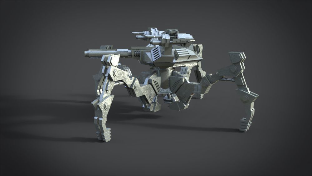 Aracnotron robot Low-poly 3D model_8