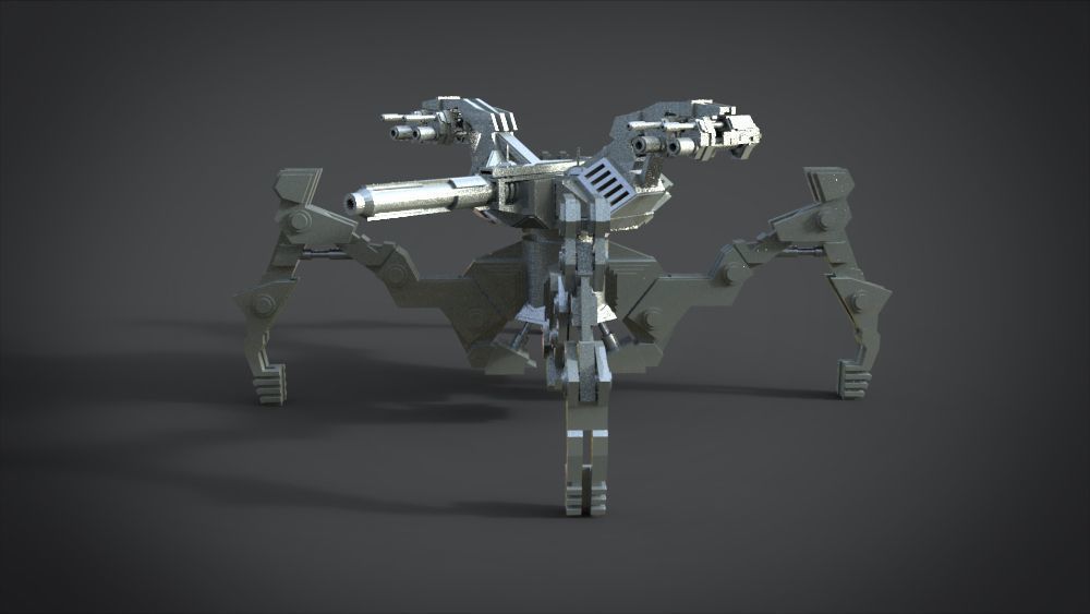 Aracnotron robot Low-poly 3D model_9