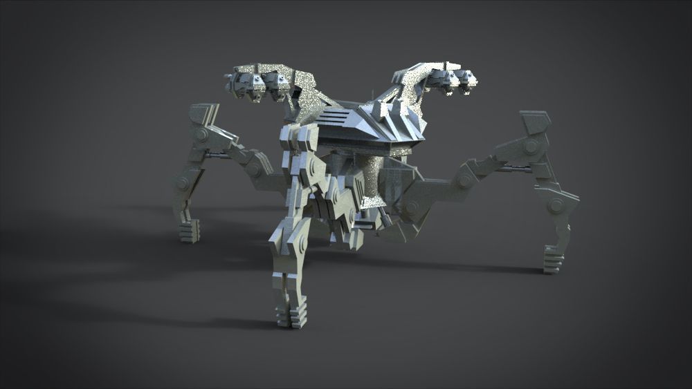 Aracnotron robot Low-poly 3D model_12