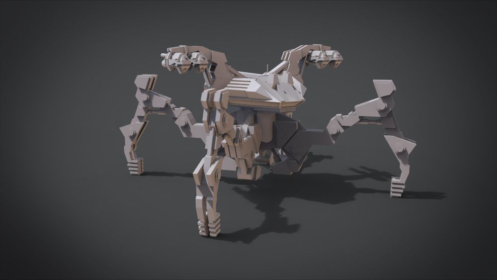 Aracnotron robot Low-poly 3D model_6