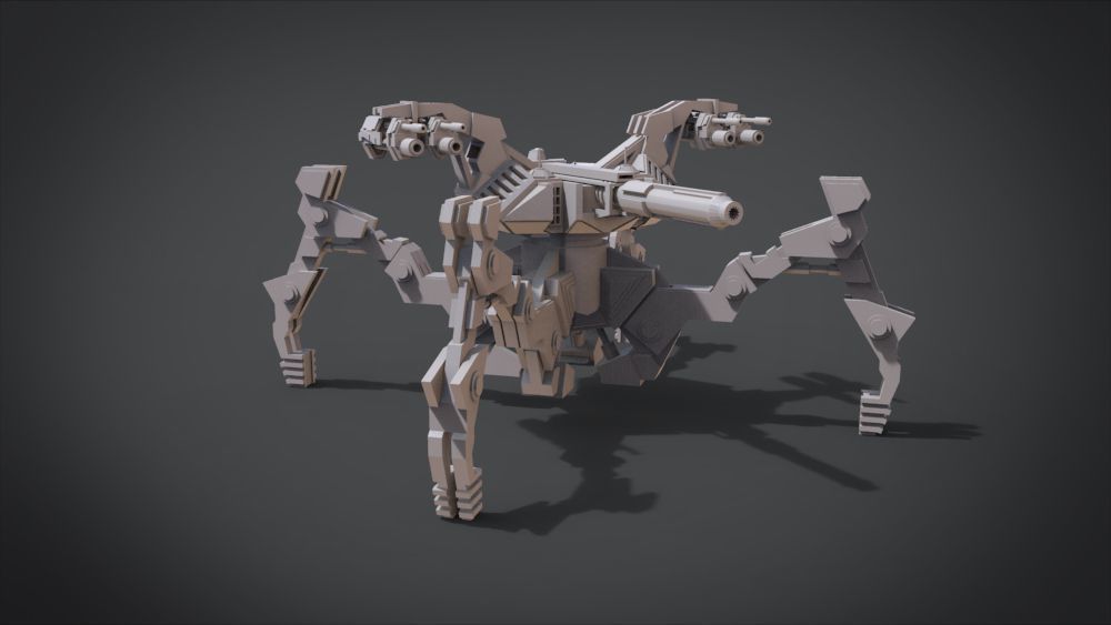 Aracnotron robot Low-poly 3D model_3