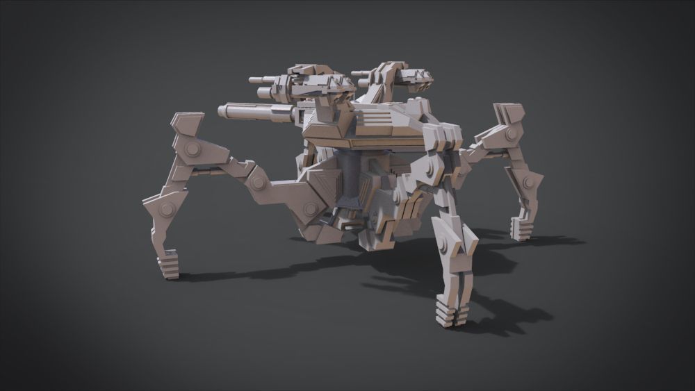 Aracnotron robot Low-poly 3D model_7
