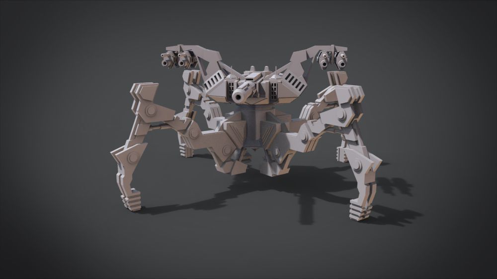 Aracnotron robot Low-poly 3D model_10