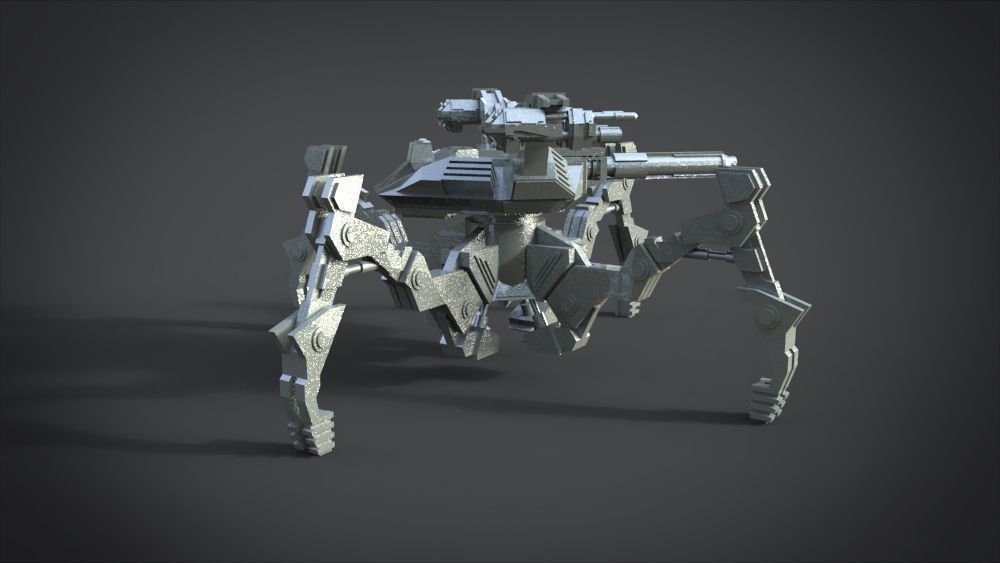 Aracnotron robot Low-poly 3D model_13