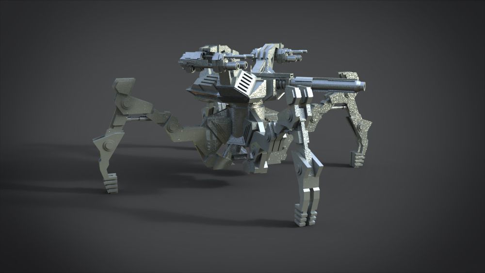 Aracnotron robot Low-poly 3D model_15