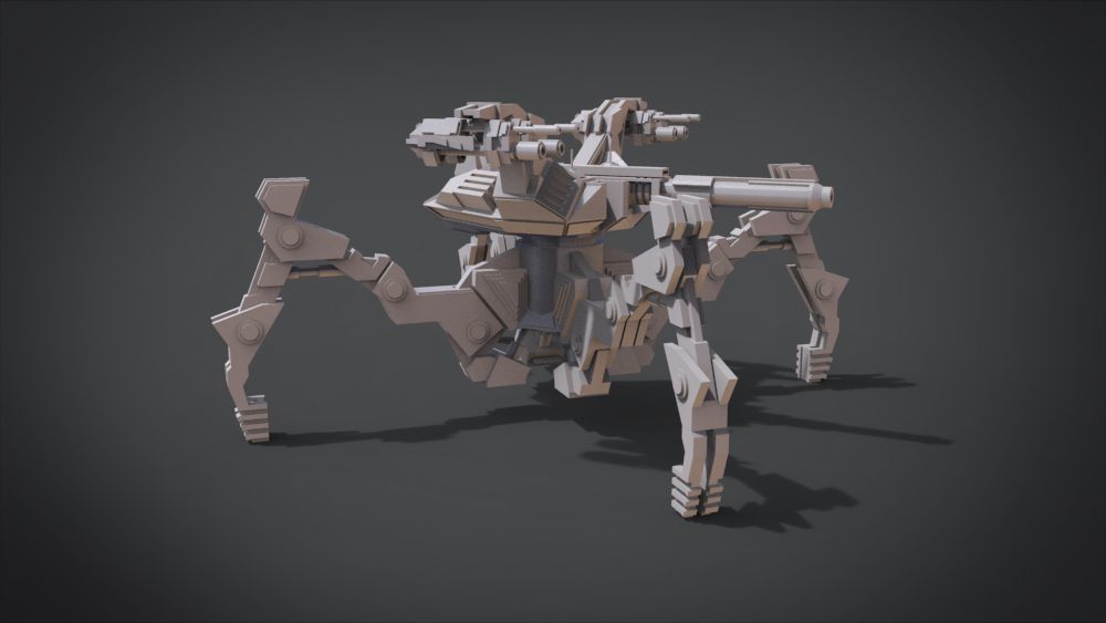 Aracnotron robot Low-poly 3D model_2