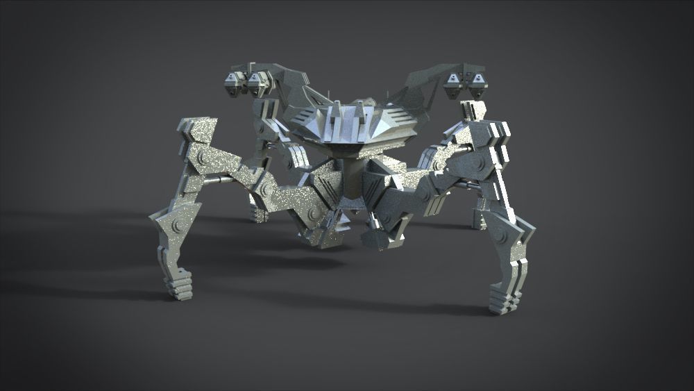 Aracnotron robot Low-poly 3D model_14