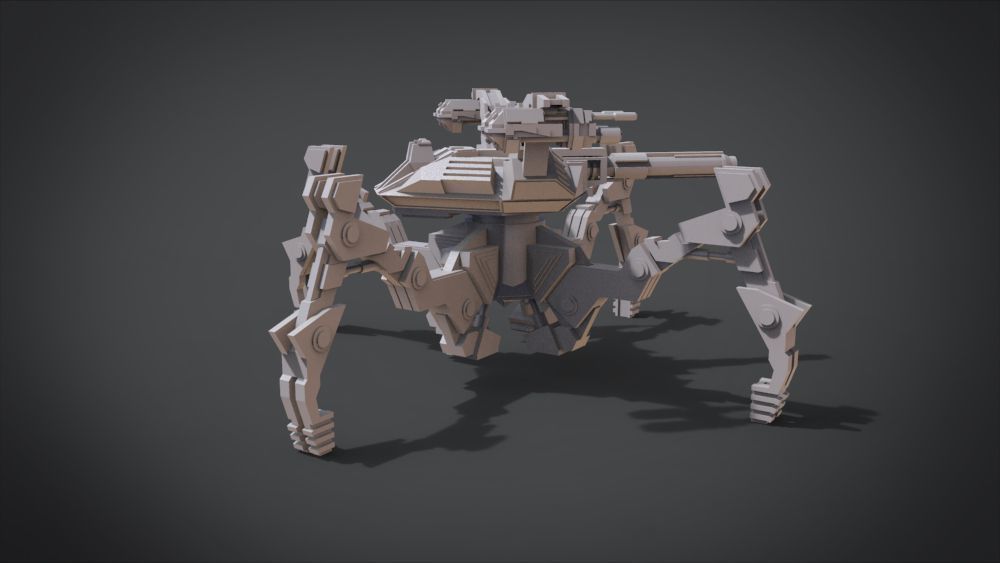 Aracnotron robot Low-poly 3D model_1