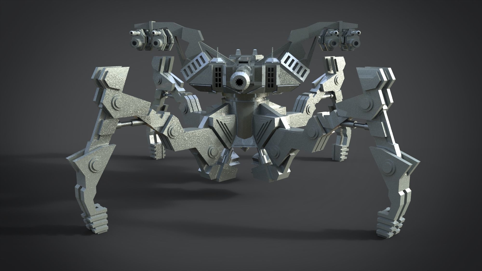 Aracnotron robot Low-poly 3D model_20