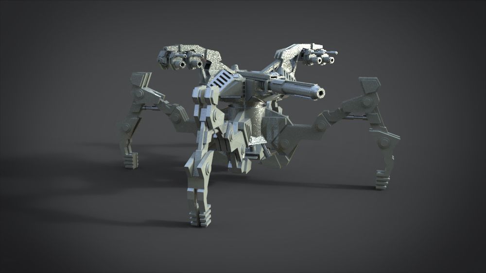 Aracnotron robot Low-poly 3D model_17