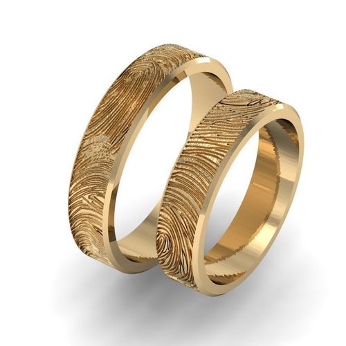 2 fashion wedding rings  with fingered fingers 3D print model