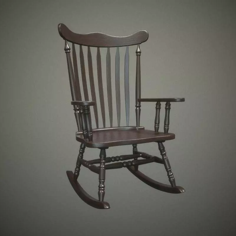 Rocking Chair Low-poly 3D model_0