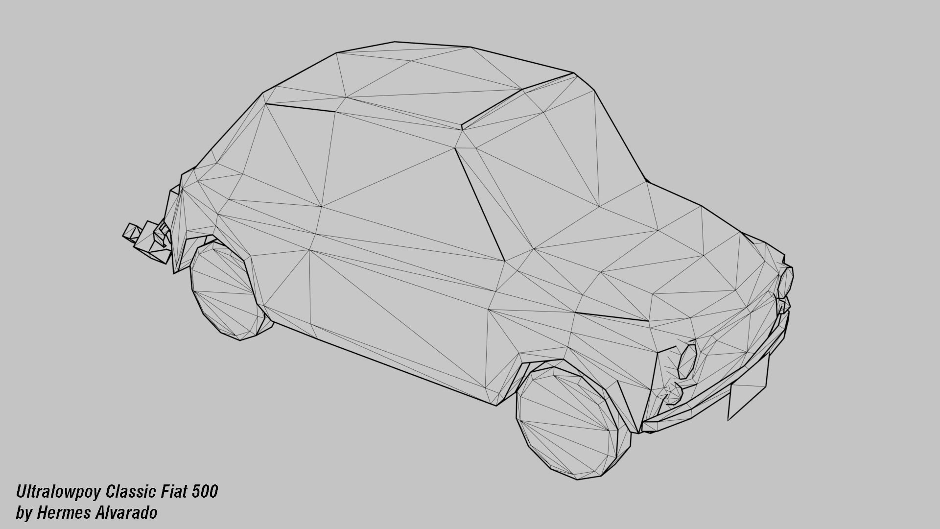 Low-poly animated pixelated Classic Fiat 500 Cinquecento Free low-poly 3D model_4