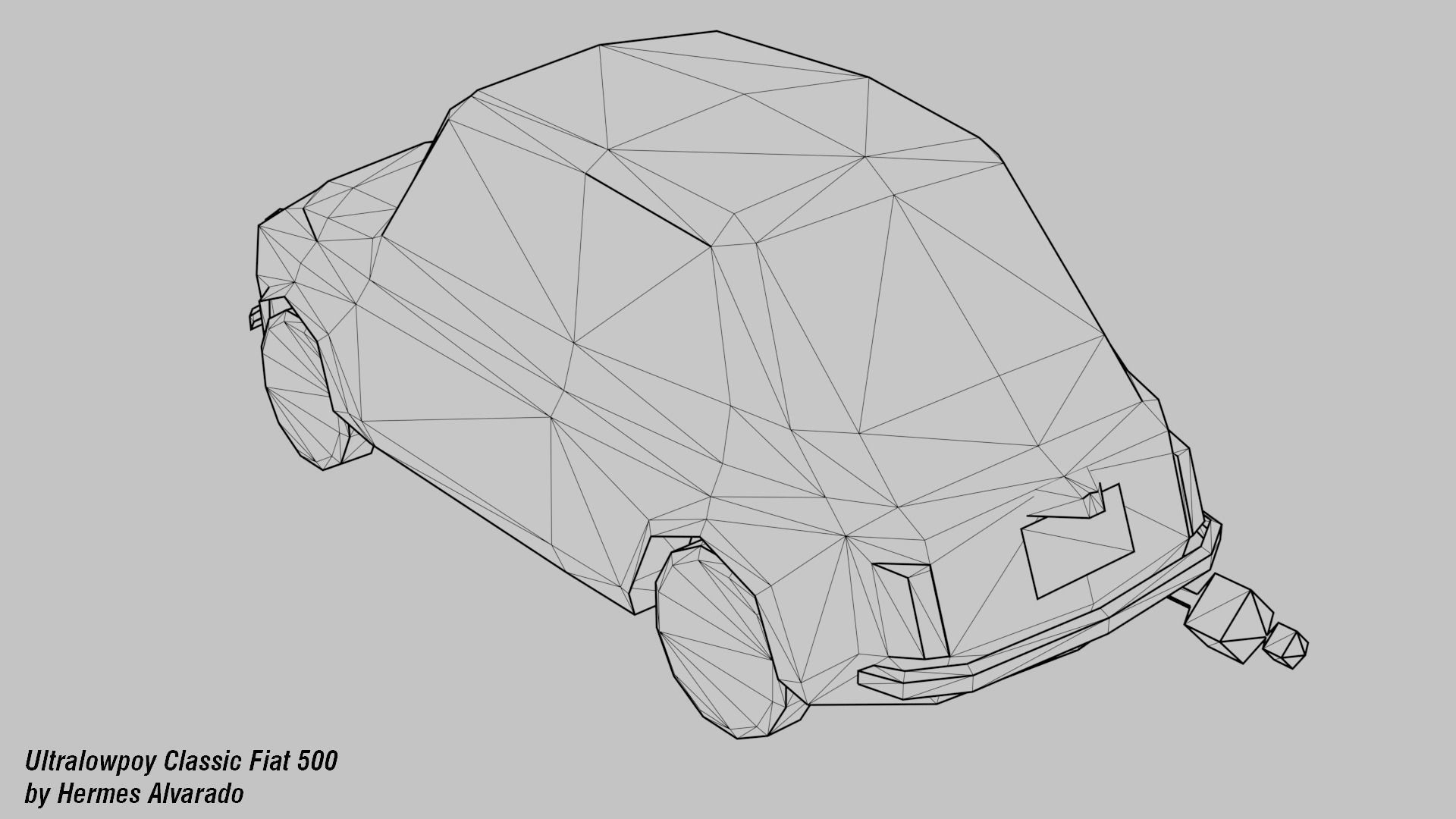 Low-poly animated pixelated Classic Fiat 500 Cinquecento Free low-poly 3D model_5
