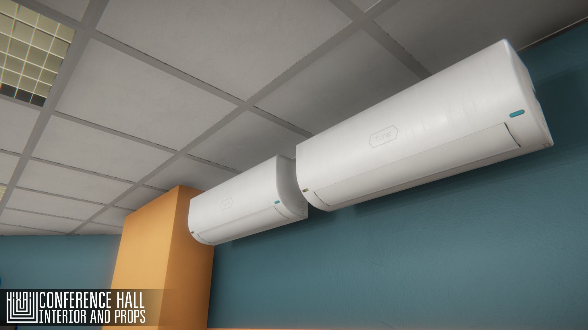 Conference hall - interior and props Low-poly 3D model_17