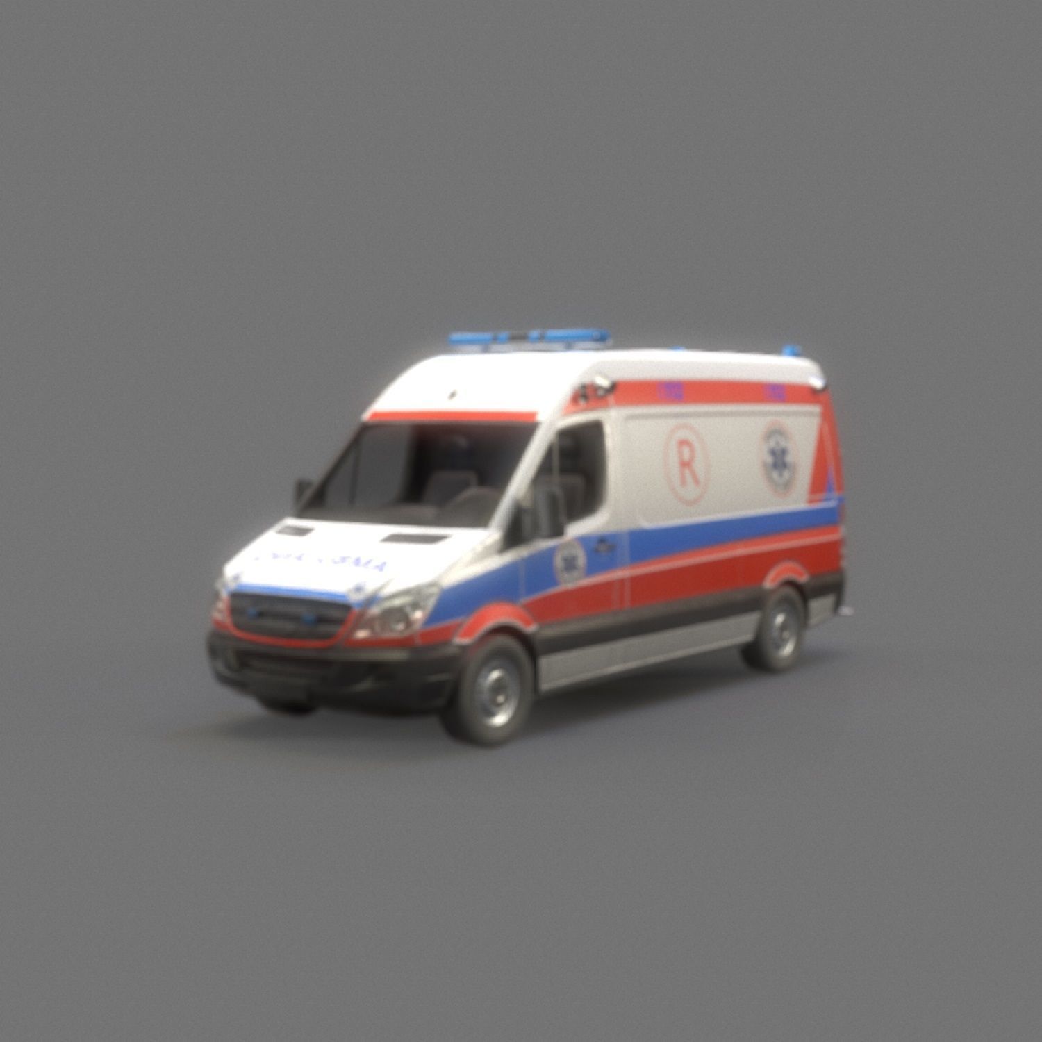 Ambulance Game Ready Low-poly 3D model_12